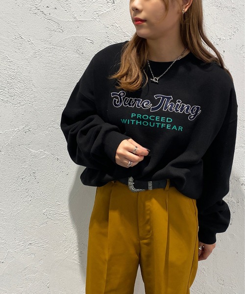 apres jour mignon（アプレジュールミニョン）の「アソートスウェット【ZOZOTOWN限定アイテム】（スウェット・レディース・ブラック/ダークグリーン/ネイビー/ナチュラル/ライトベージュ/その他/マスタード/アイボリー・X-LARGE/フリー）」の3枚目の写真