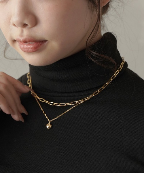 SPINNS（スピンズ）の「【2本セット】ハートモチーフ チェーンネックレス（ネックレス・レディース・シルバー/ゴールド・ONESIZE）」の5枚目の写真