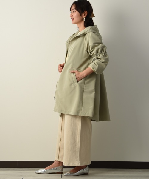 INTERPLANET（インタープラネット）の「ギャザースリーブフードコート（その他アウター・レディース・ブラック/カーキ/ライトベージュ・FREE）」の13枚目の写真