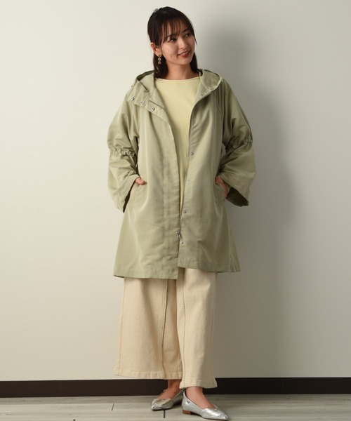 INTERPLANET（インタープラネット）の「ギャザースリーブフードコート（その他アウター・レディース・ブラック/カーキ/ライトベージュ・FREE）」の14枚目の写真