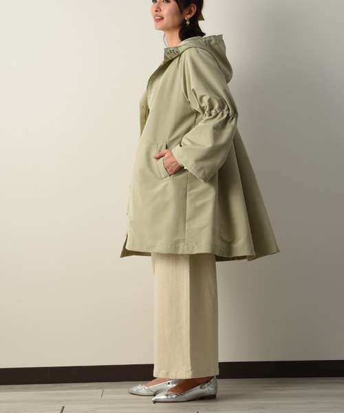 INTERPLANET（インタープラネット）の「ギャザースリーブフードコート（その他アウター・レディース・ブラック/カーキ/ライトベージュ・FREE）」の12枚目の写真