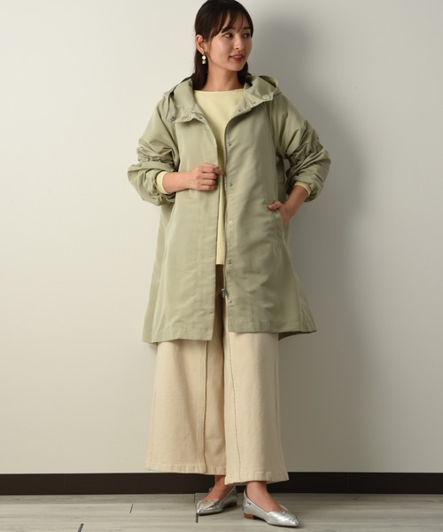 INTERPLANET（インタープラネット）の「ギャザースリーブフードコート（その他アウター・レディース・ブラック/カーキ/ライトベージュ・FREE）」の15枚目の写真