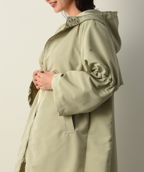 INTERPLANET（インタープラネット）の「ギャザースリーブフードコート（その他アウター・レディース・ブラック/カーキ/ライトベージュ・FREE）」の10枚目の写真