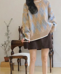 アーガイル柄ニット