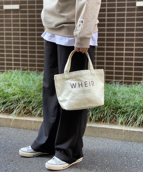 WHEIR（ウェア）の「WHEIR キャンバスランチトートバッグ（トートバッグ・レディース・ホワイト/ブラック/ベージュ/グレー/ライトベージュ・FREE）」の9枚目の写真