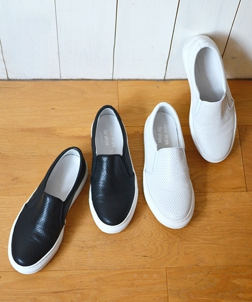 SHIPS for women（シップスフォーウィメン）の「★★nacer de pie:パンチングレザースリッポン◇（スニーカー・レディース・ホワイト/ブラック・35/38/36/37）」の10枚目の写真