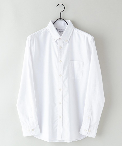 Blue Standard (ブルースタンダード)の「【BLUE STANDARD/ブルースタンダード】ラクケア イージーケア加工 オックスボタンダウンシャツ(シャツ/ブラウス・メンズ・ホワイト/ダークグリーン/ベージュ/ネイビー/ブルー系その他/スミクロ/ワイン・SMALL/MEDIUM/LARGE/X-LARGE)」の2枚目の写真