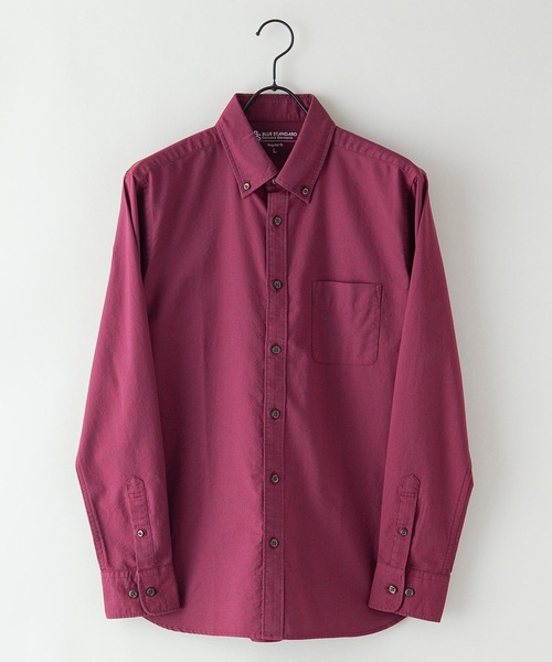 Blue Standard (ブルースタンダード)の「【BLUE STANDARD/ブルースタンダード】ラクケア イージーケア加工 オックスボタンダウンシャツ(シャツ/ブラウス・メンズ・ホワイト/ダークグリーン/ベージュ/ネイビー/ブルー系その他/スミクロ/ワイン・SMALL/MEDIUM/LARGE/X-LARGE)」の7枚目の写真