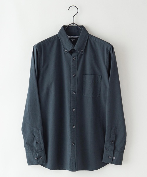 Blue Standard (ブルースタンダード)の「【BLUE STANDARD/ブルースタンダード】ラクケア イージーケア加工 オックスボタンダウンシャツ(シャツ/ブラウス・メンズ・ホワイト/ダークグリーン/ベージュ/ネイビー/ブルー系その他/スミクロ/ワイン・SMALL/MEDIUM/LARGE/X-LARGE)」の1枚目の写真