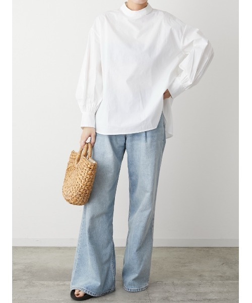 ラポドゥジェム/ホワイトデニム 完売商品LA PEAU DE GEM ハイウエスト