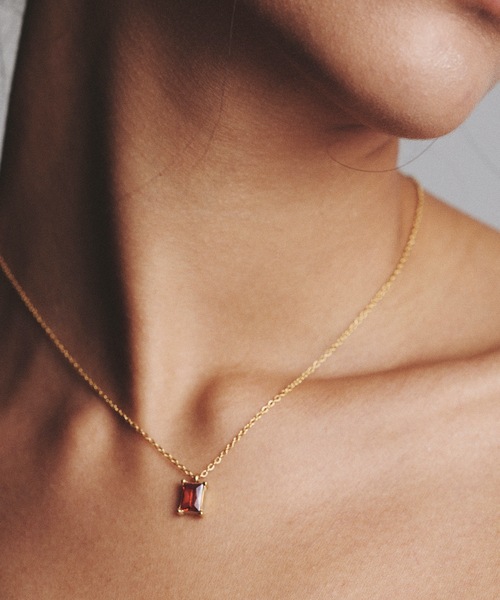 9ban（キューバン）の「【9ban】キューバン/Stone  necklace（ネックレス・レディース・レッド/エメラルド・FREE）」の5枚目の写真