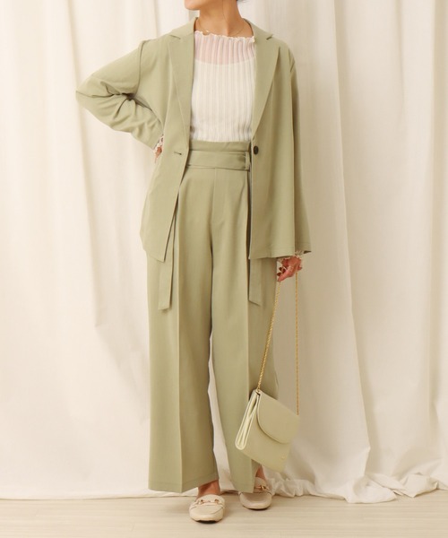 libelle more（リベル モア）の「ロングジャケット　セットアップ（セットアップ・レディース・ミント/ベージュ/ブラック/モカ・L/M）」の4枚目の写真