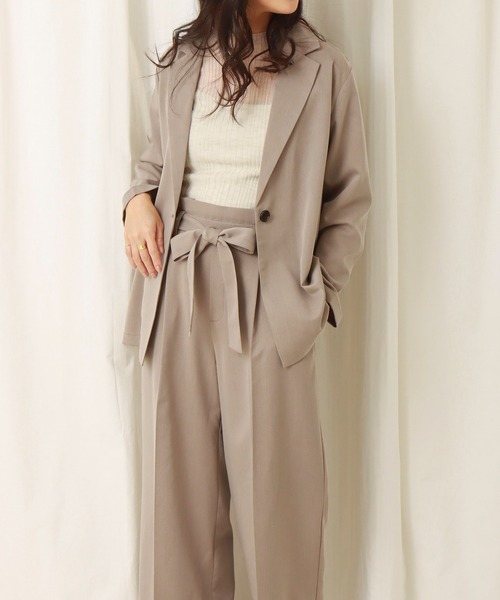 libelle more（リベル モア）の「ロングジャケット　セットアップ（セットアップ・レディース・ミント/ベージュ/ブラック/モカ・L/M）」の2枚目の写真