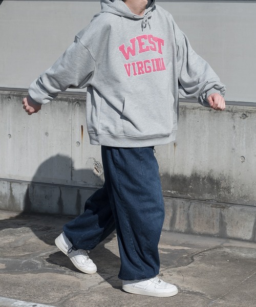 kutir(クティール)の「サガラ刺繍カレッジロゴパーカー(パーカー・メンズ・ライトグレー/イエロー/グリーン/ラベンダー・MEDIUM/LARGE)」の6枚目の写真