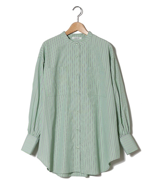 AS KNOW AS PINKY（アズノゥアズピンキー）の「サラリラバンドカラーシャツ（シャツ/ブラウス・レディース・オフホワイト/グリーン/パープル/イエロー・FREE）」の2枚目の写真