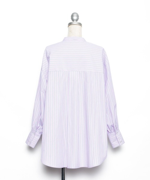 AS KNOW AS PINKY（アズノゥアズピンキー）の「サラリラバンドカラーシャツ（シャツ/ブラウス・レディース・オフホワイト/グリーン/パープル/イエロー・FREE）」の7枚目の写真