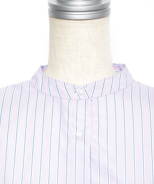 AS KNOW AS PINKY（アズノゥアズピンキー）の「サラリラバンドカラーシャツ（シャツ/ブラウス・レディース・オフホワイト/グリーン/パープル/イエロー・FREE）」の9枚目の写真