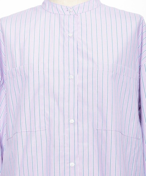 AS KNOW AS PINKY（アズノゥアズピンキー）の「サラリラバンドカラーシャツ（シャツ/ブラウス・レディース・オフホワイト/グリーン/パープル/イエロー・FREE）」の10枚目の写真