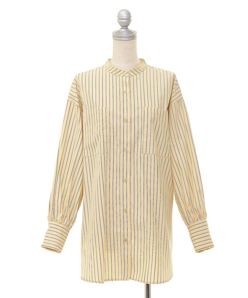 AS KNOW AS PINKY（アズノゥアズピンキー）の「サラリラバンドカラーシャツ（シャツ/ブラウス・レディース・オフホワイト/グリーン/パープル/イエロー・FREE）」の21枚目の写真