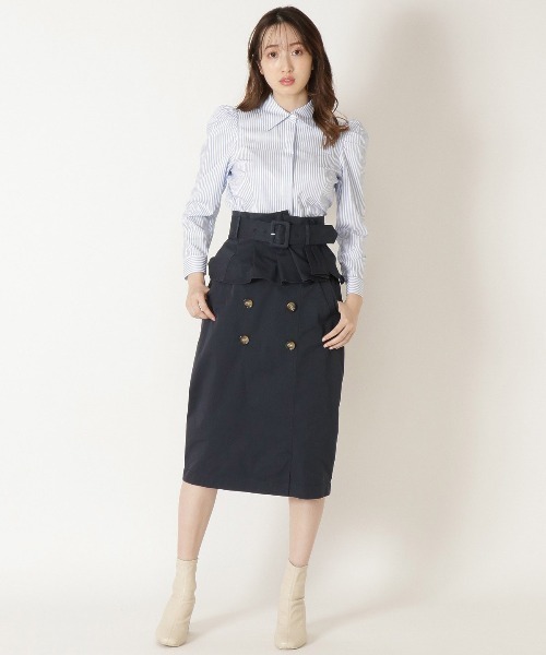 【美品】◆レザレクション◆ ペプラムスカート/ネイビー・Mサイズ ウィメンズ ペプラムスカート ネイビー | Resurrection