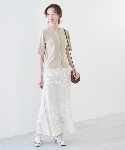 ROPE' PICNIC（ロペピクニック）の「【2WAY】ハーフスリ－ブカーディガン（カーディガン/ボレロ・レディース・ブラック/グレー系その他/サックスブルー/パープル・38）」の16枚目の写真