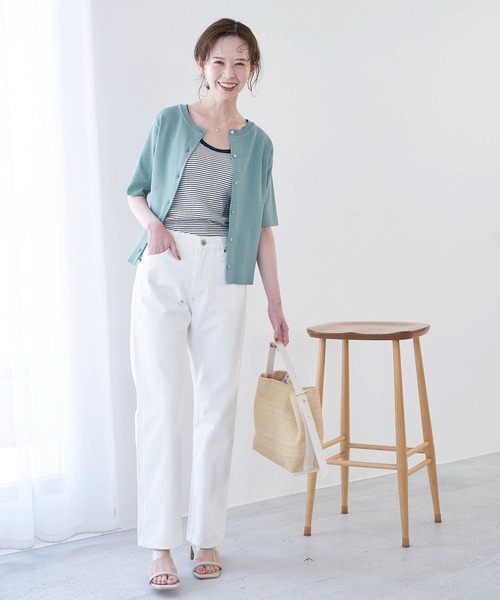 ROPE' PICNIC（ロペピクニック）の「【2WAY】ハーフスリ－ブカーディガン（カーディガン/ボレロ・レディース・ブラック/グレー系その他/サックスブルー/パープル・38）」の18枚目の写真