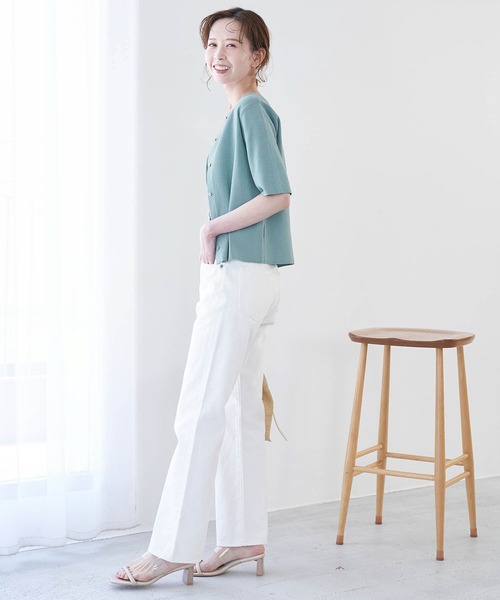 ROPE' PICNIC（ロペピクニック）の「【2WAY】ハーフスリ－ブカーディガン（カーディガン/ボレロ・レディース・ブラック/グレー系その他/サックスブルー/パープル・38）」の19枚目の写真