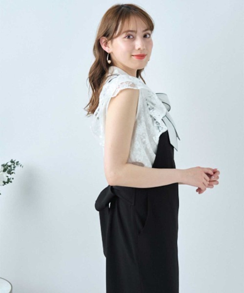 WILLSELECTION（ウィルセレクション）の「バックリボンハイウェストサロペ（つなぎ/オールインワン・レディース・ブラック/グレー/カーキ・MEDIUM）」の21枚目の写真