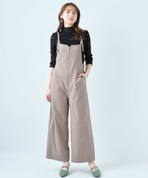 WILLSELECTION（ウィルセレクション）の「バックリボンハイウェストサロペ（つなぎ/オールインワン・レディース・ブラック/グレー/カーキ・MEDIUM）」の8枚目の写真