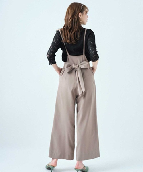 WILLSELECTION（ウィルセレクション）の「バックリボンハイウェストサロペ（つなぎ/オールインワン・レディース・ブラック/グレー/カーキ・MEDIUM）」の17枚目の写真