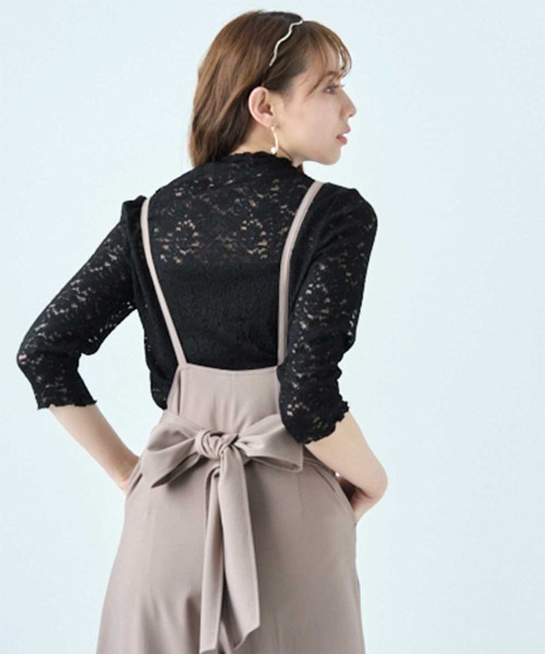 WILLSELECTION（ウィルセレクション）の「バックリボンハイウェストサロペ（つなぎ/オールインワン・レディース・ブラック/グレー/カーキ・MEDIUM）」の14枚目の写真