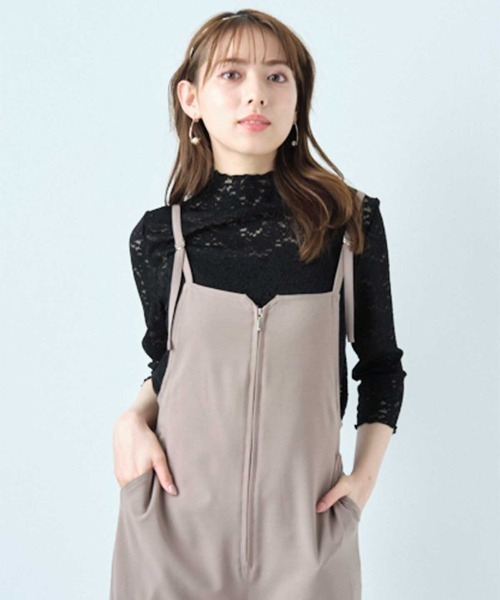 WILLSELECTION（ウィルセレクション）の「バックリボンハイウェストサロペ（つなぎ/オールインワン・レディース・ブラック/グレー/カーキ・MEDIUM）」の6枚目の写真