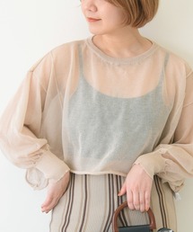 シアーショート丈プルオーバー