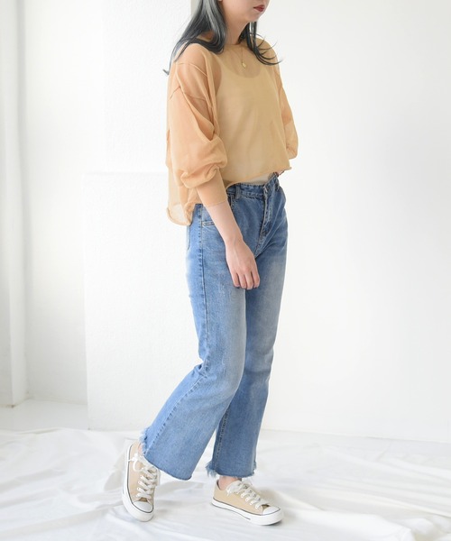 sango（sango）の「シアーショート丈プルオーバー（Tシャツ/カットソー・レディース・オフホワイト/オレンジ/ベージュ系その他・FREE）」の13枚目の写真