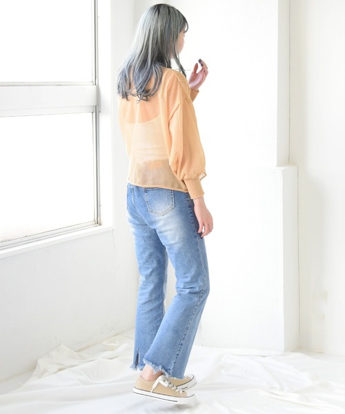 sango（sango）の「シアーショート丈プルオーバー（Tシャツ/カットソー・レディース・オフホワイト/オレンジ/ベージュ系その他・FREE）」の11枚目の写真