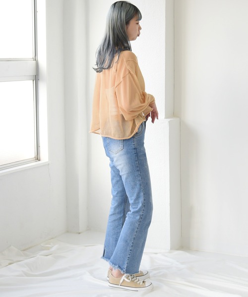 sango（sango）の「シアーショート丈プルオーバー（Tシャツ/カットソー・レディース・オフホワイト/オレンジ/ベージュ系その他・FREE）」の6枚目の写真