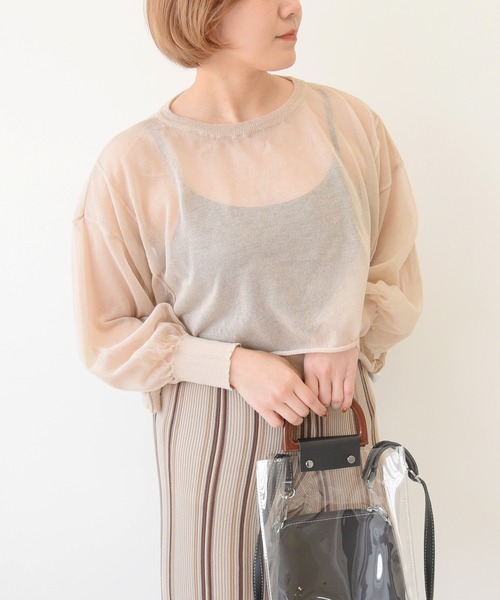 sango（sango）の「シアーショート丈プルオーバー（Tシャツ/カットソー・レディース・オフホワイト/オレンジ/ベージュ系その他・FREE）」の18枚目の写真