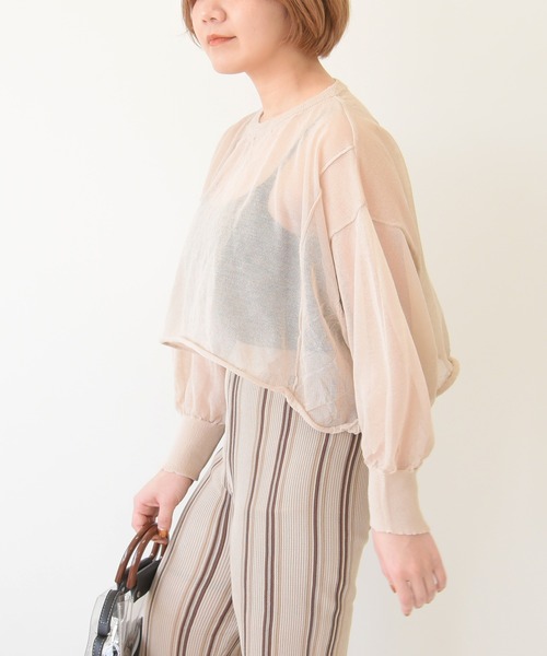 sango（sango）の「シアーショート丈プルオーバー（Tシャツ/カットソー・レディース・オフホワイト/オレンジ/ベージュ系その他・FREE）」の21枚目の写真