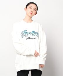 『INDIAN』サテン刺繍オーバーサイズトレーナー