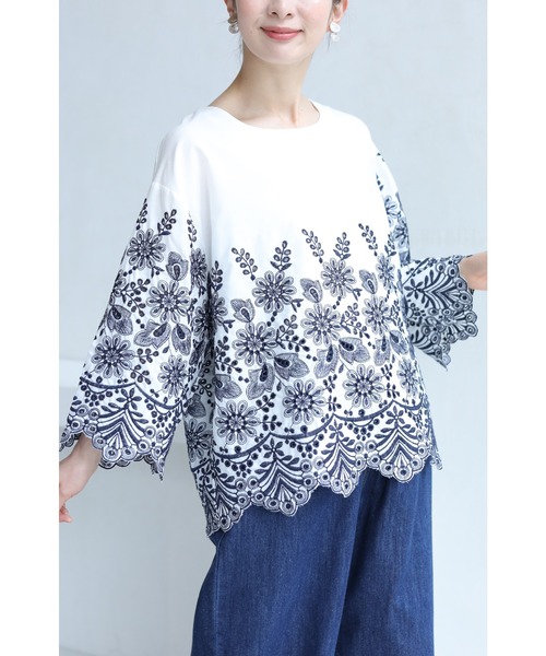 優美な花刺繍のパンチングレースブラウストップス シャツ ブラウス Cawaii カワイイ のファッション通販 Zozotown
