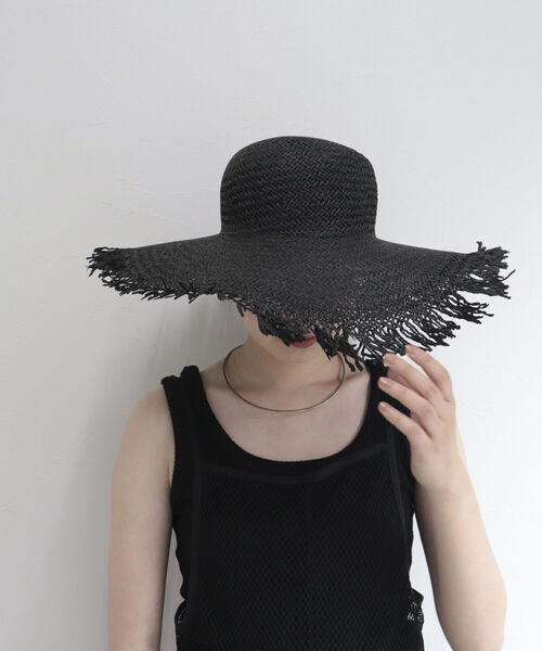 Rebecca（レベッカ）の「【REBECCA/レベッカ】フリンジつば広HAT（ハット・レディース・ブラック/キャメル・FREE）」の2枚目の写真