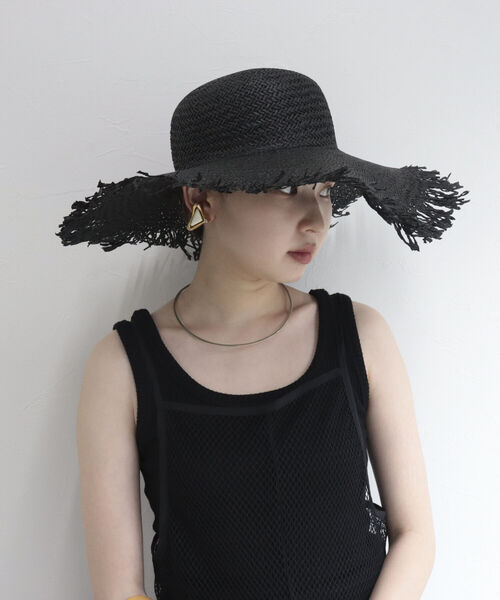 Rebecca（レベッカ）の「【REBECCA/レベッカ】フリンジつば広HAT（ハット・レディース・ブラック/キャメル・FREE）」の3枚目の写真