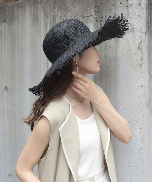 Rebecca（レベッカ）の「【REBECCA/レベッカ】フリンジつば広HAT（ハット・レディース・ブラック/キャメル・FREE）」の16枚目の写真