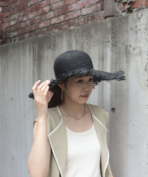 Rebecca（レベッカ）の「【REBECCA/レベッカ】フリンジつば広HAT（ハット・レディース・ブラック/キャメル・FREE）」の14枚目の写真