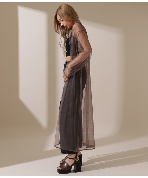 LATINA（ラティーナ）の「マルチWAYシアーロングトップスカーディガン（カーディガン/ボレロ・レディース・ブラウン・FREE）」の8枚目の写真