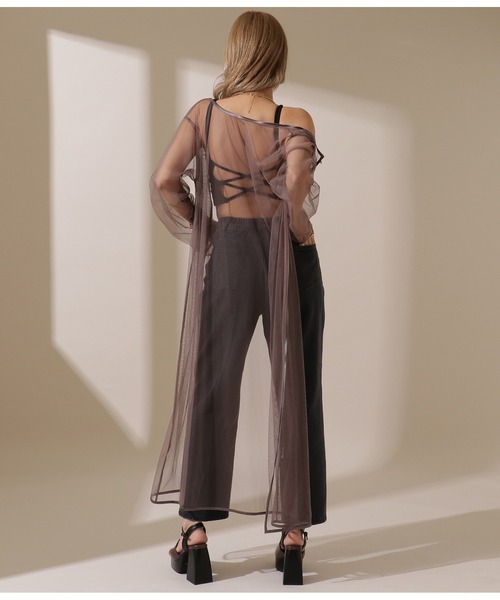 LATINA（ラティーナ）の「マルチWAYシアーロングトップスカーディガン（カーディガン/ボレロ・レディース・ブラウン・FREE）」の9枚目の写真