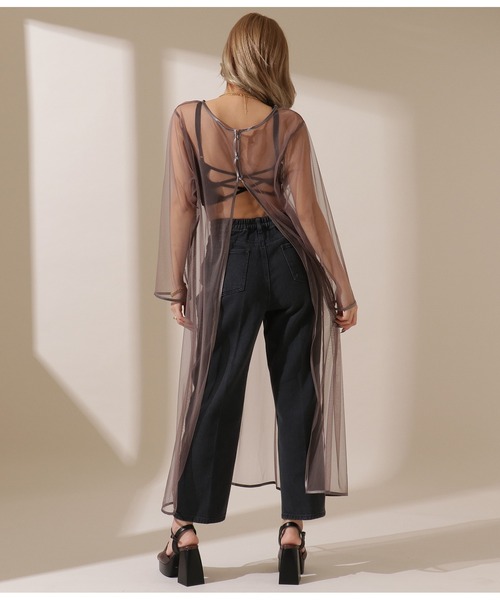 LATINA（ラティーナ）の「マルチWAYシアーロングトップスカーディガン（カーディガン/ボレロ・レディース・ブラウン・FREE）」の5枚目の写真