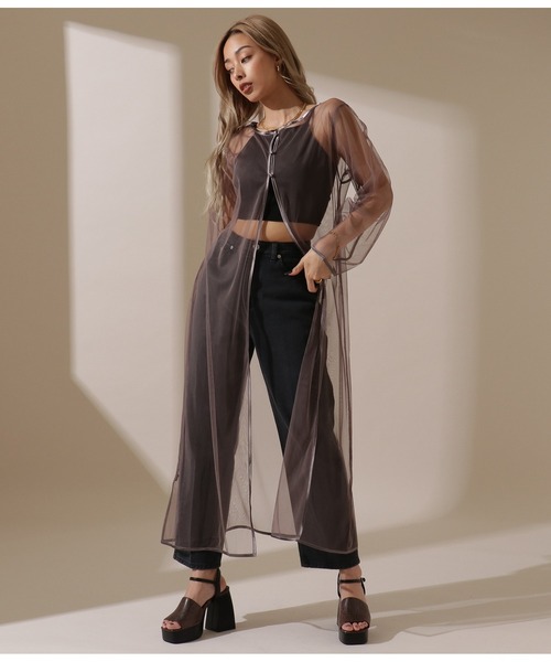 LATINA（ラティーナ）の「マルチWAYシアーロングトップスカーディガン（カーディガン/ボレロ・レディース・ブラウン・FREE）」の7枚目の写真