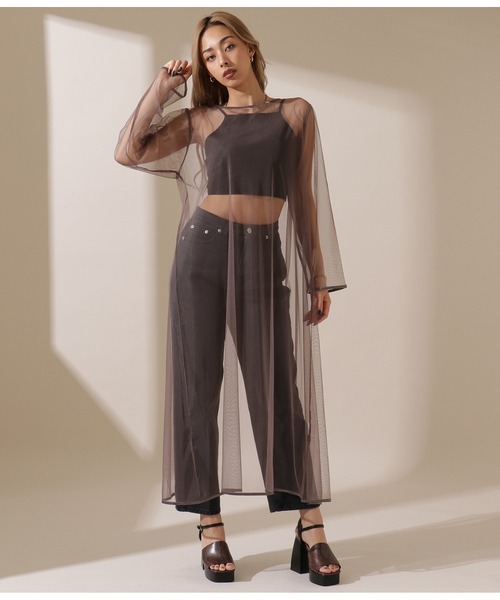 LATINA（ラティーナ）の「マルチWAYシアーロングトップスカーディガン（カーディガン/ボレロ・レディース・ブラウン・FREE）」の11枚目の写真