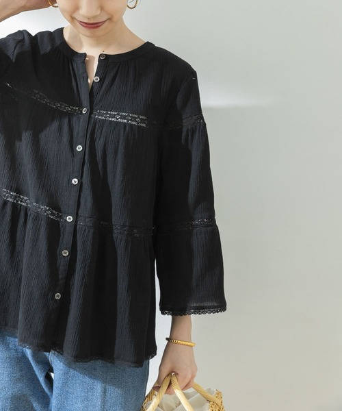 URBAN RESEARCH（アーバンリサーチ）の「前後2WAY楊柳ティアードブラウス（シャツ/ブラウス・レディース・オフホワイト/ブラック・FREE）」の3枚目の写真